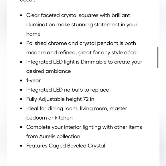 ALLEN + ROTH NWT aurelis gloss chrome led crystal clear glass metal chandelier - Picture 11 of 16